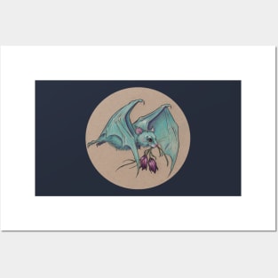 Little Blue Bat bearing Gifts Posters and Art